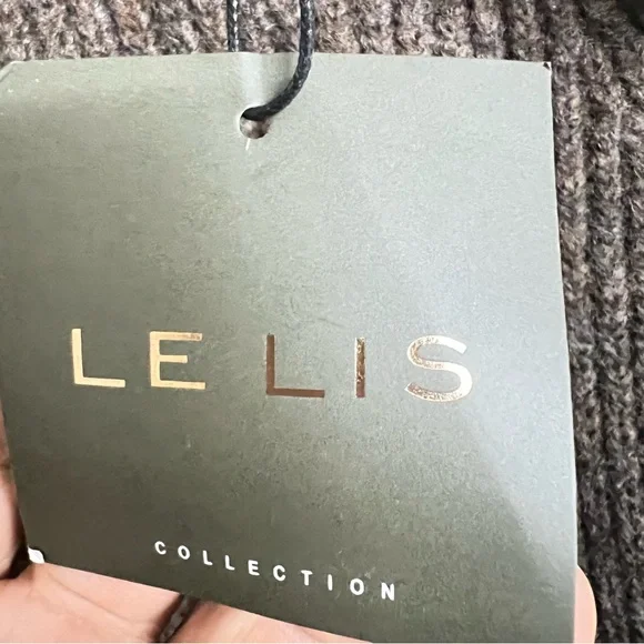 New Le Lis Ribbed Asymmetrical Long Sleeve Sweater in Brown - Picture 7 of 7